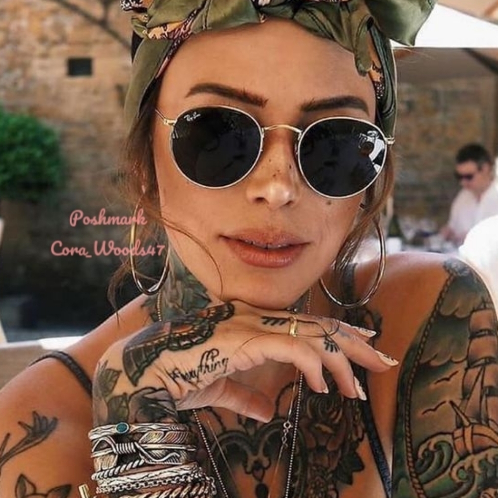 Ray-Ban Green and Gold Sunglasses Classic Round Frame